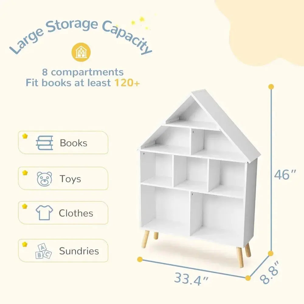 Children's Bookcases with 4-Tier Storage Seaside-Montessori