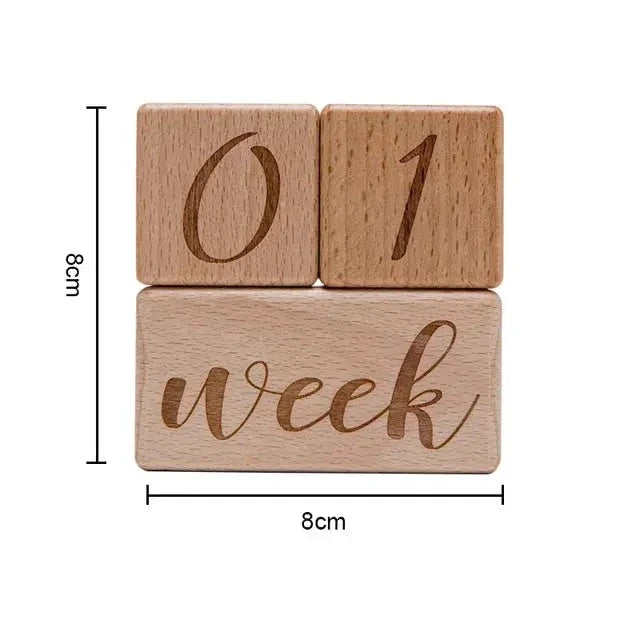 Wooden Baby Milestone Blocks - Seaside-Montessori