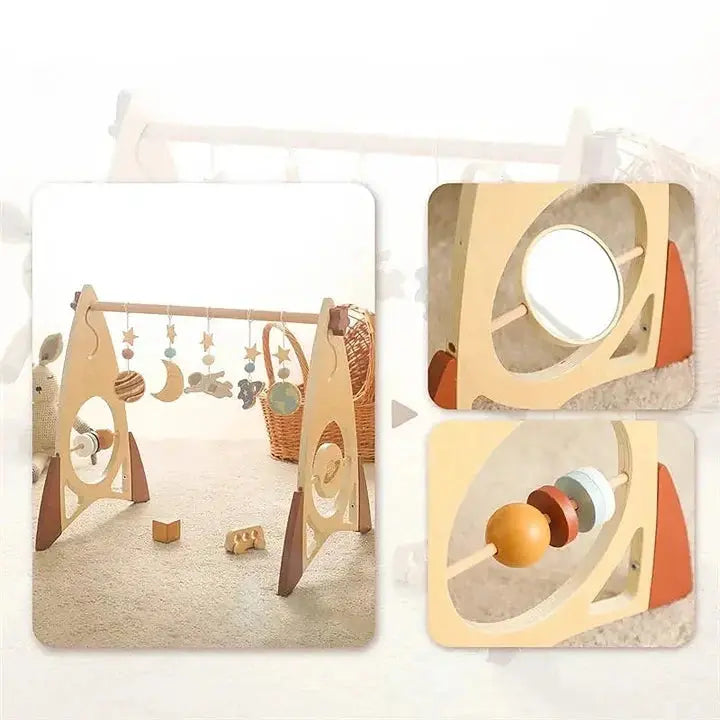 Wooden Rocket Baby Play Gym Seaside-Montessori