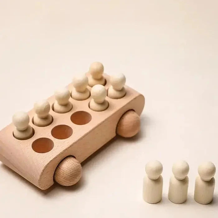 Wooden Train Birthday Toy  Montessori Toys Baby Educational Toys  Wooden Trolley  Baby Learning Toys  Number Of Wood Baby's Toys Seaside-Montessori