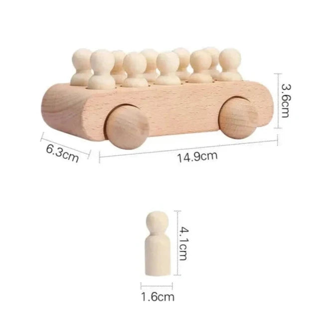 Wooden Train Birthday Toy  Montessori Toys Baby Educational Toys  Wooden Trolley  Baby Learning Toys  Number Of Wood Baby's Toys Seaside-Montessori