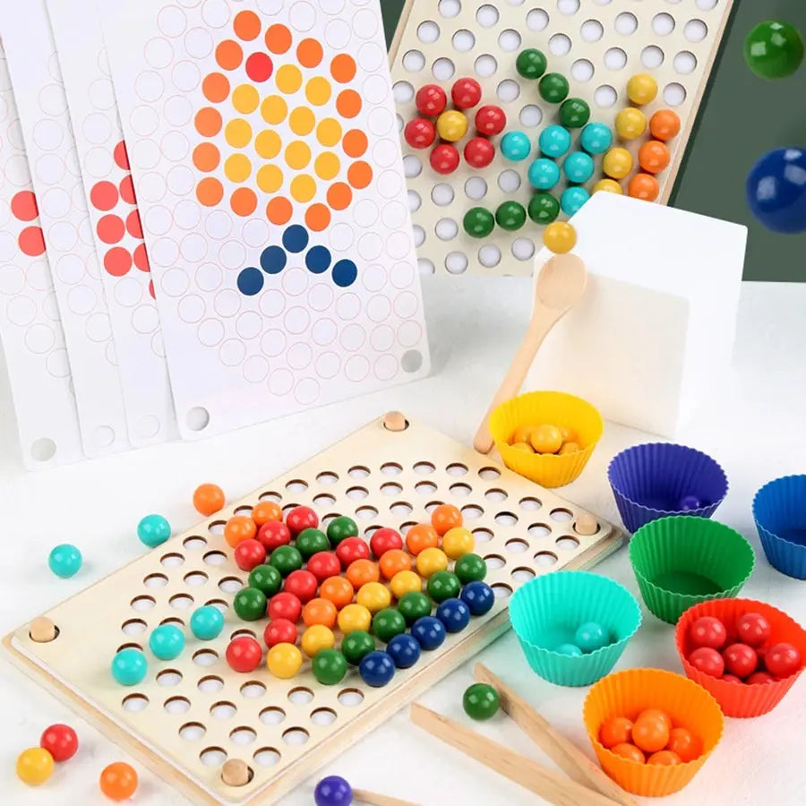 Montessori Wooden Beads Rainbow Seaside-Montessori