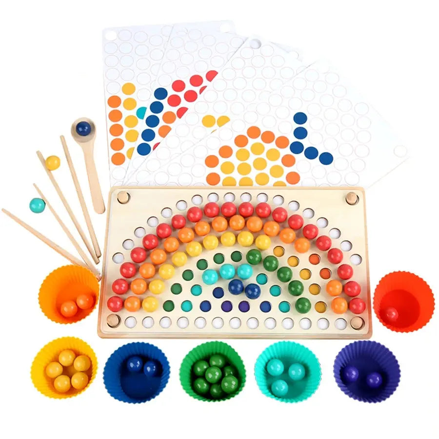 Montessori Wooden Beads Rainbow Seaside-Montessori