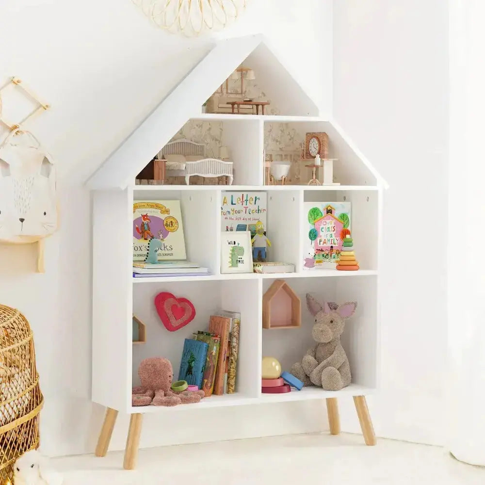 Children's Bookcases with 4-Tier Storage Seaside-Montessori