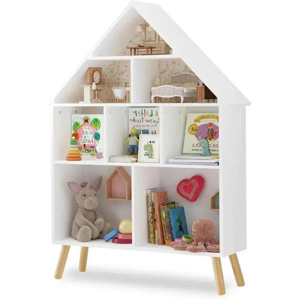 Children's Bookcases with 4-Tier Storage Seaside-Montessori