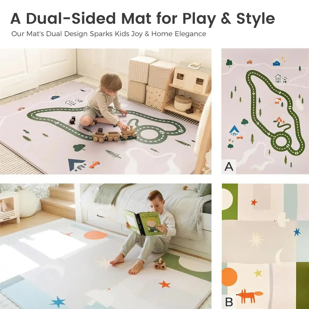 Tiny Land® Double-Sided Baby Playmat – Forest Track Wonder Tiny Land INC