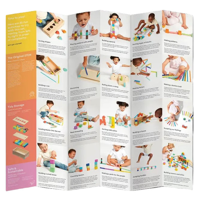 Montessori Wooden Block Set — 70 Pieces for Toddlers Lovevery