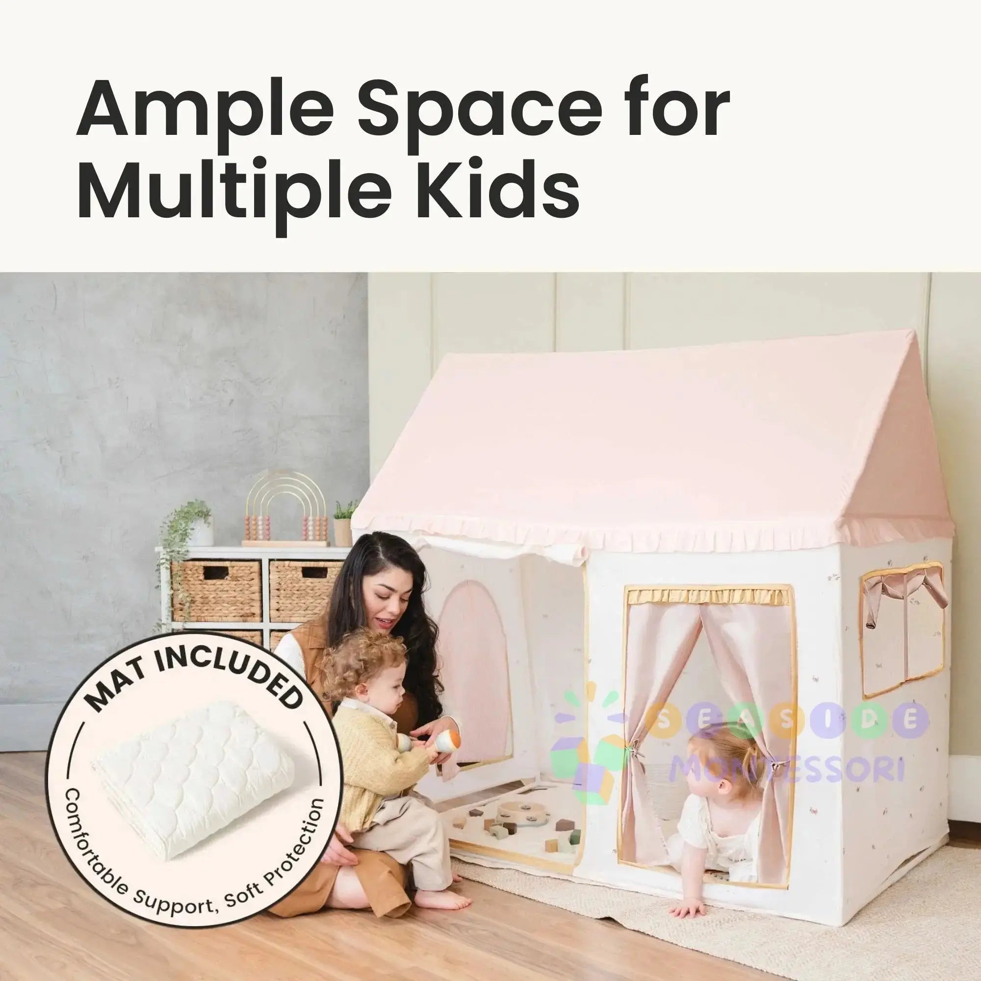 Tiny Land® Sweet Citrus Kids Play Tent – White and Pink Indoor Playhouse Tiny Land INC