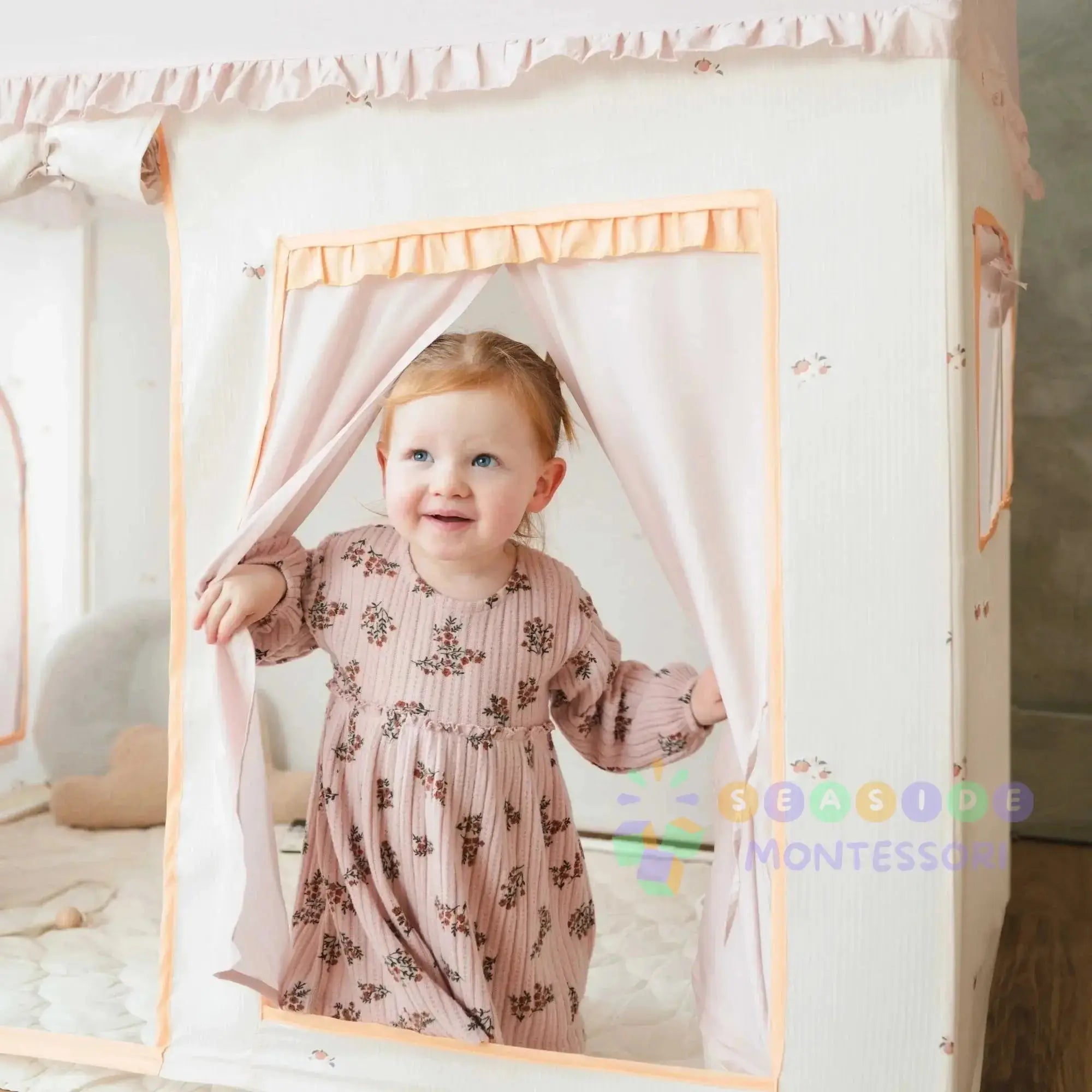 Tiny Land® Sweet Citrus Kids Play Tent – White and Pink Indoor Playhouse Tiny Land INC