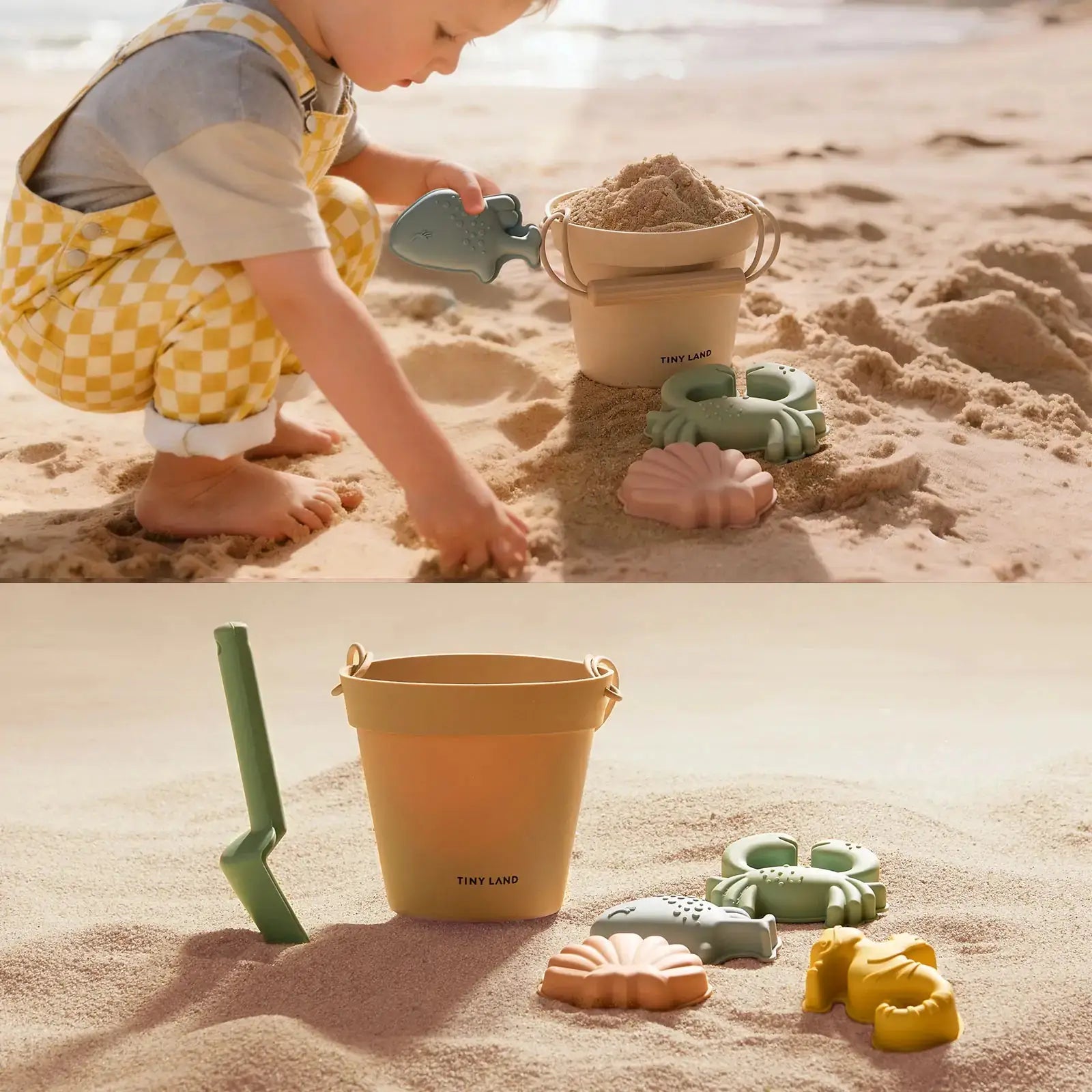 Beach Tent for Kids with Sand Toys – Blush Pink - Seaside-Montessori