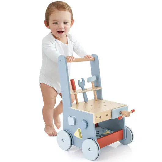 2-in-1 Montessori Wooden Baby Walker Seaside-Montessori