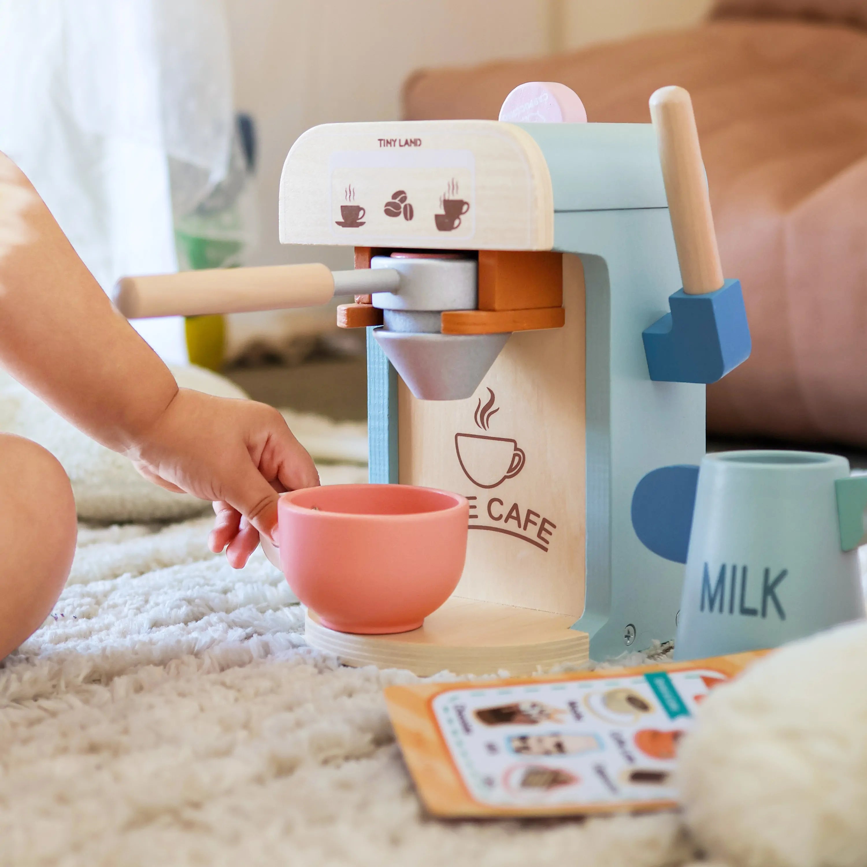 Wooden Kids Play Coffee Maker Set 