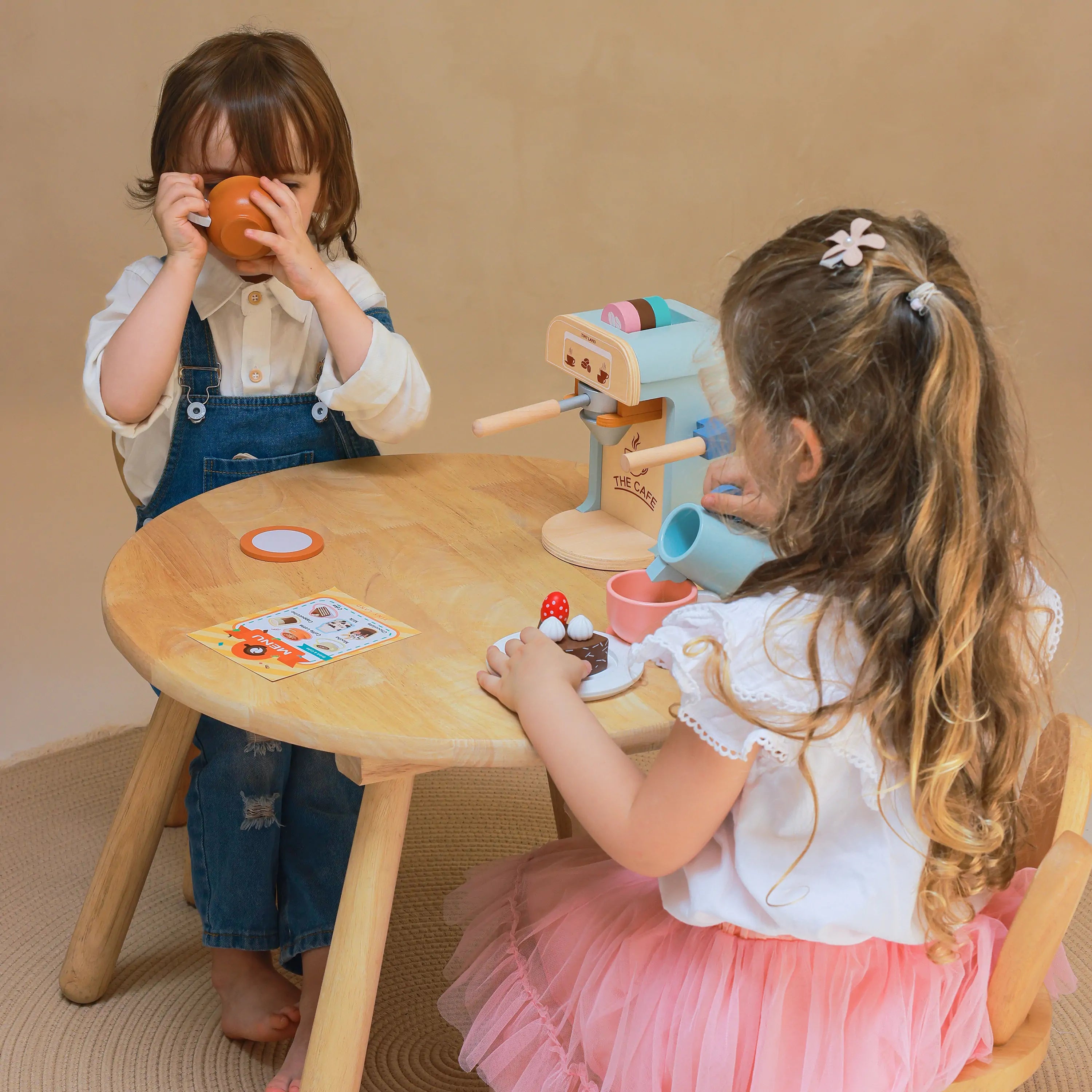 Wooden Kids Play Coffee Maker Set 