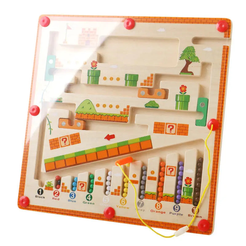 Educational Wooden Magnetic Maze - Seaside-Montessori