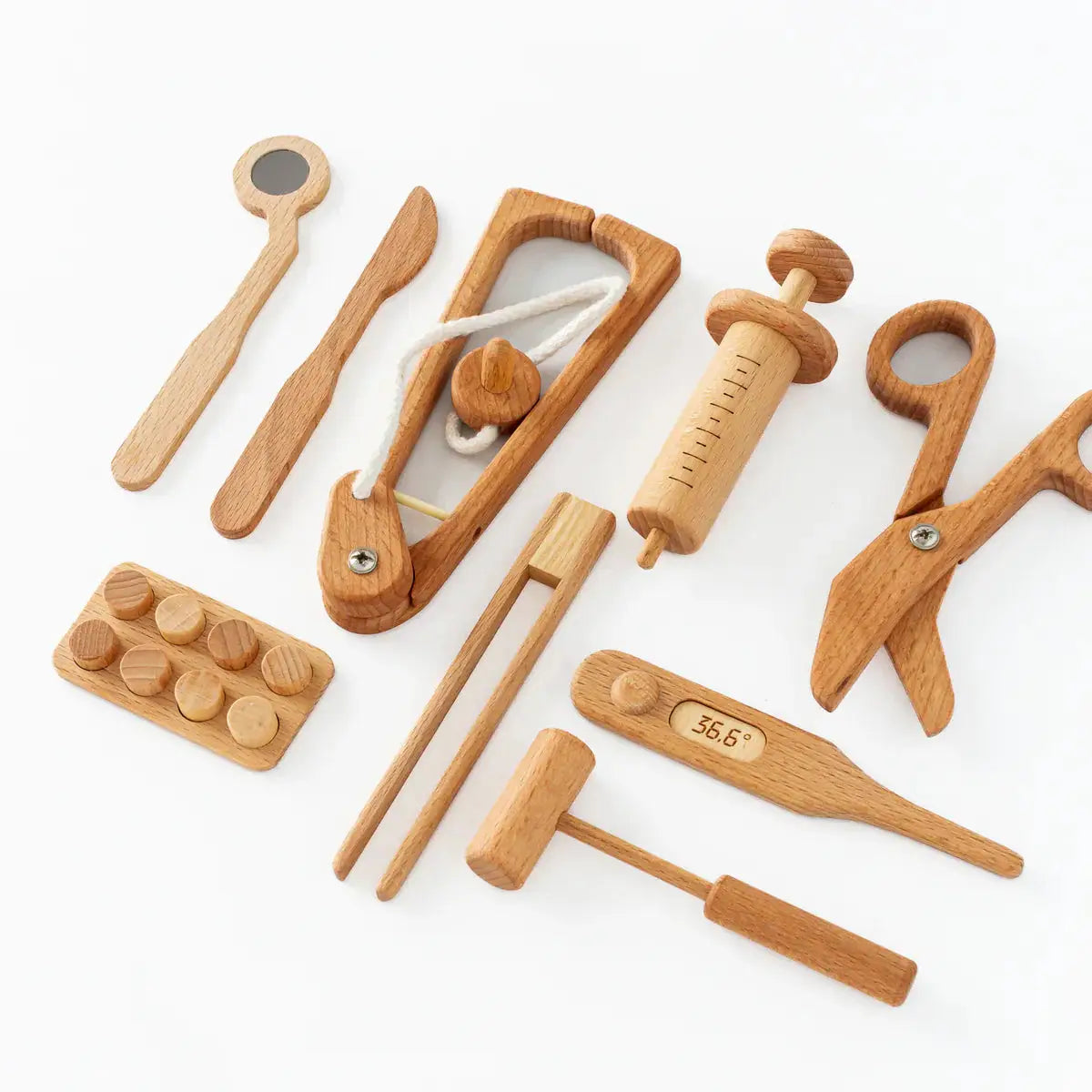 Wooden Doctor Pretend Play Set – Montessori Medical Tools for Kids Avenlur.com