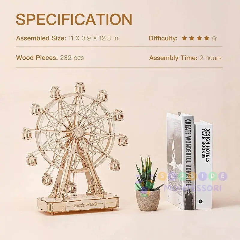 Wooden Rotatable Ferris Wheel - Seaside-Montessori
