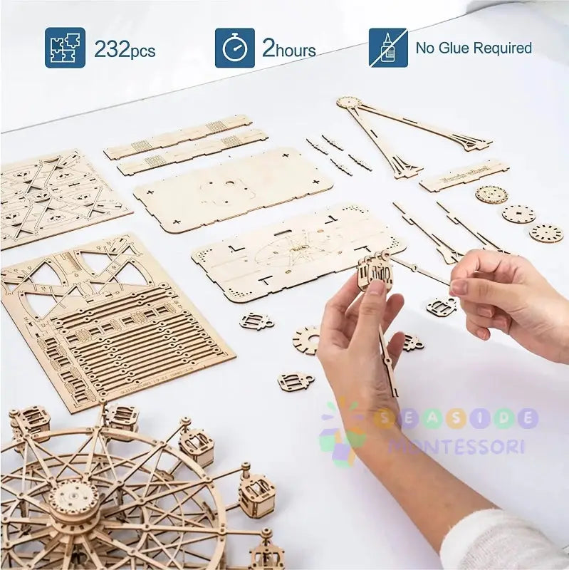 Wooden Rotatable Ferris Wheel - Seaside-Montessori