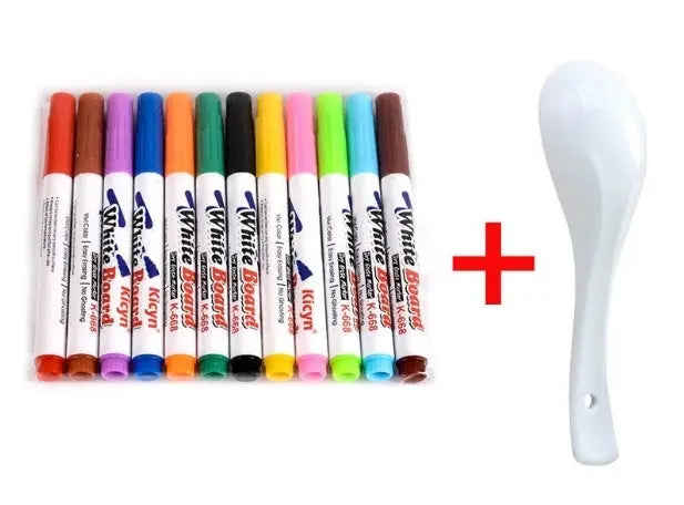 The same children's water painting float pen large capacity whiteboard pen can wipe wholesale 8-color 12-color watercolor pen Hypersku