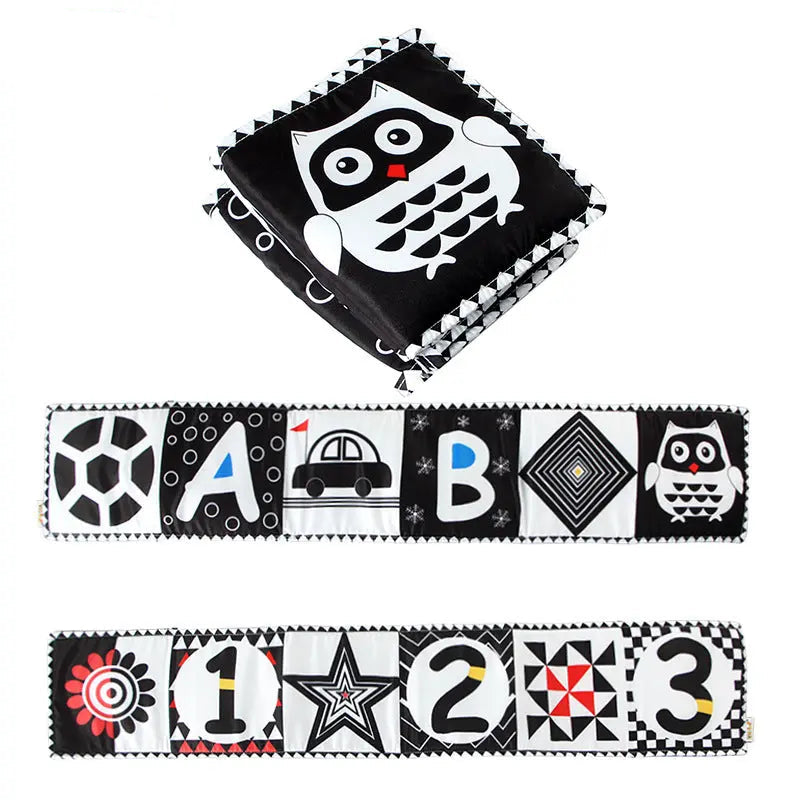 Market black and white bed cover book baby crib cover baby r can bite baby cloth book Hypersku