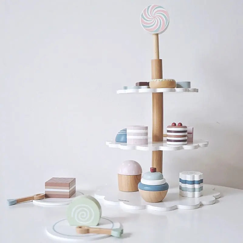 Wooden High Tea Cake Set Seaside-Montessori