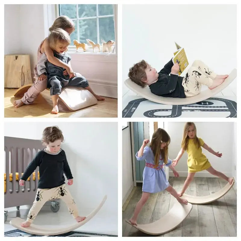 Wooden Wobble Balance Board - Seaside-Montessori