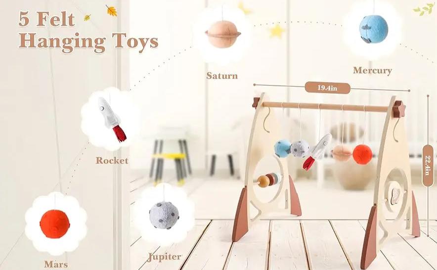 Wooden Rocket Baby Play Gym Seaside-Montessori