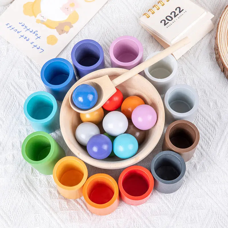 Color-Classification Balls and Cups - Seaside-Montessori