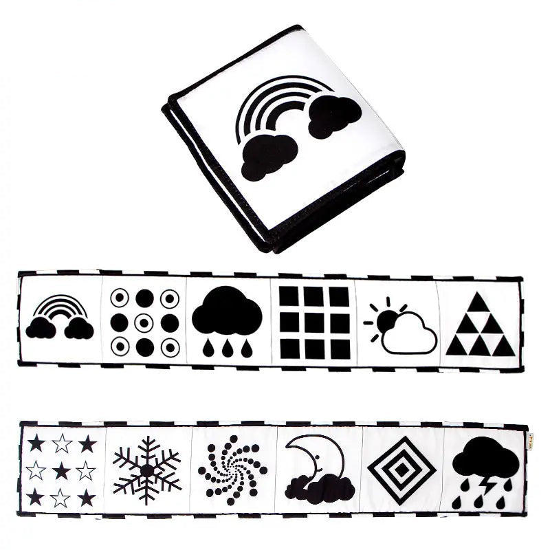 Market black and white bed cover book baby crib cover baby r can bite baby cloth book Hypersku