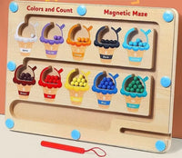 Wudly Ice Cream Maze Wooden Magnetic Board For Kids