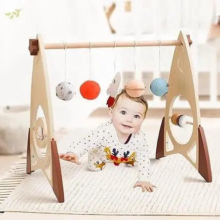 Wooden Rocket Baby Play Gym Seaside-Montessori