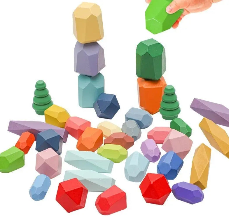 Stone Balance Blocks - Seaside-Montessori