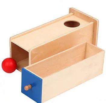 Young children wooden toys Montessori early education puzzle development enlightenment shape drawer target box coin three-color game Hypersku