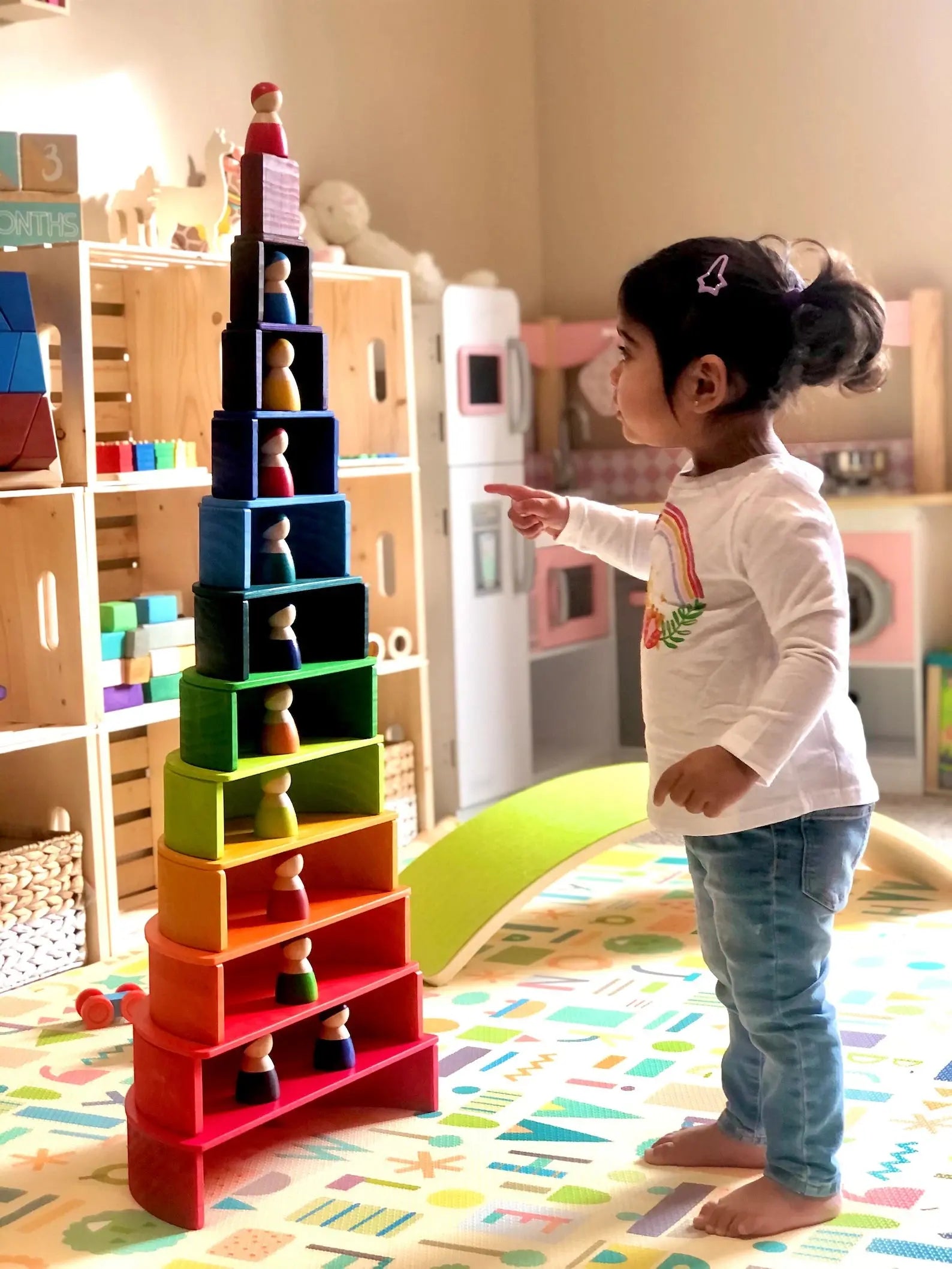 Wooden Rainbow Wonder Blocks Seaside-Montessori