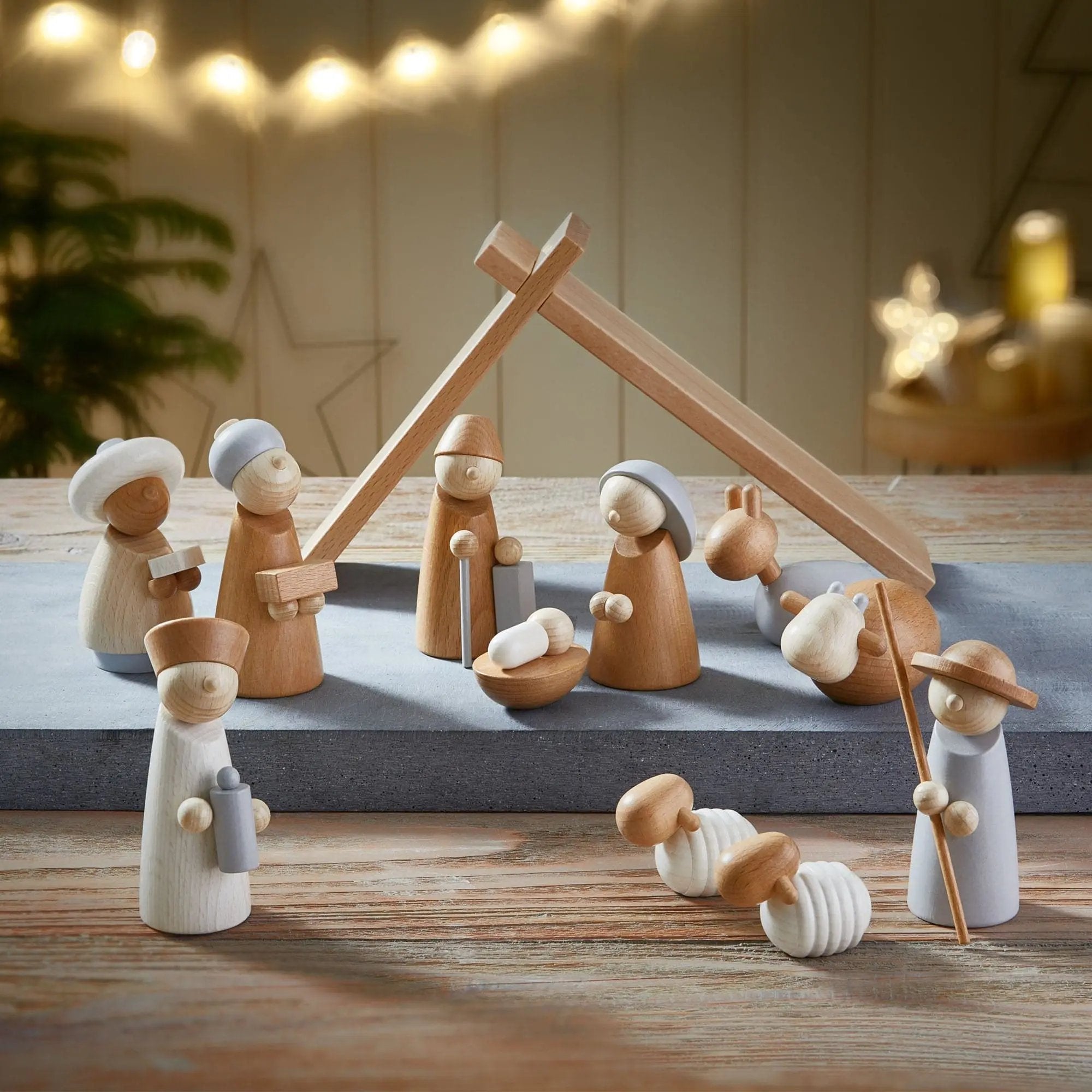 Natural Wood Nativity Set HABA USA