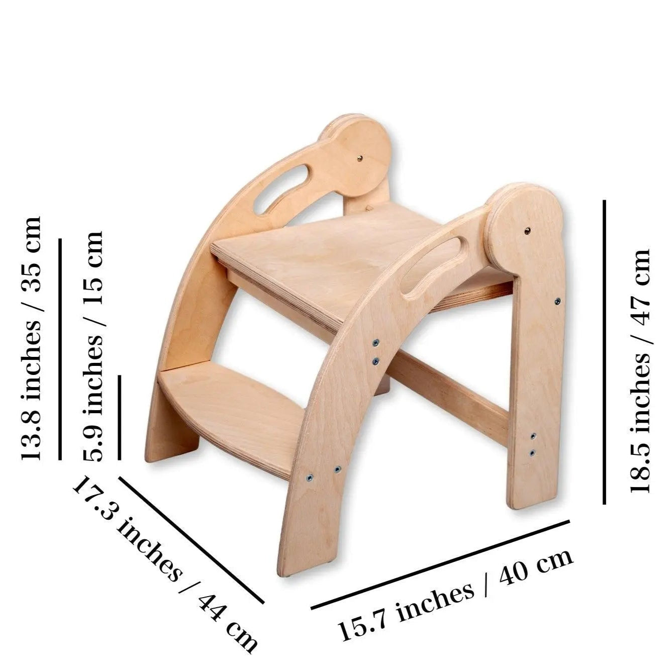 Foldable Montessori Kitchen Step Stool Red Oceanus