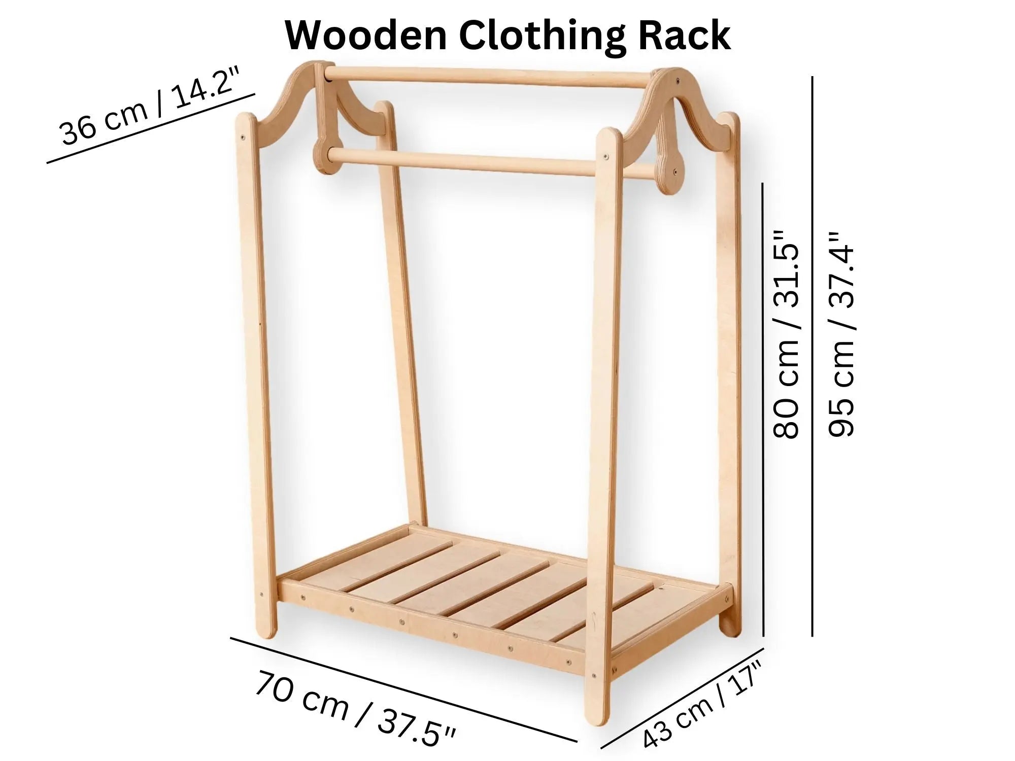 Montessori Wooden Kids Clothing Rack Seaside-Montessori